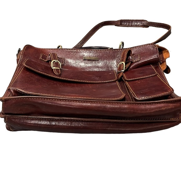 Tuscany Leather Brown Venezia Briefcase Bag - Picture 5 of 16